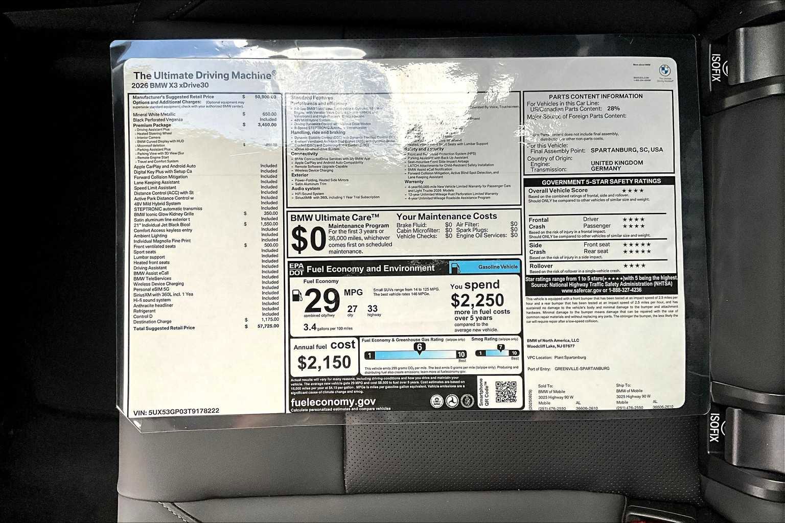 Used 2026 BMW X3 xDrive30 w/ Premium Package image 20