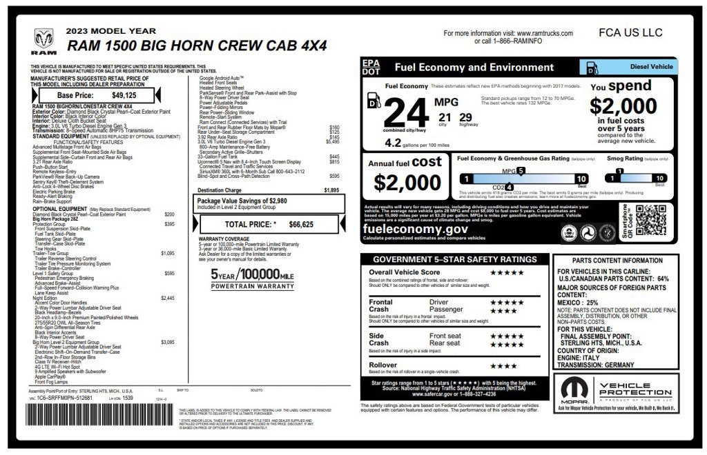 Used 2023 RAM 1500 Big Horn AWD/4WD image 3