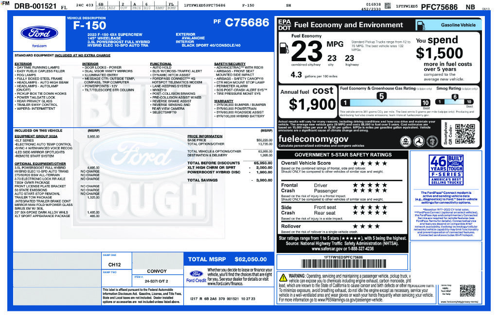 Certified 2023 Ford F150 XLT w/ Equipment Group 302A High AWD/4WD image 42