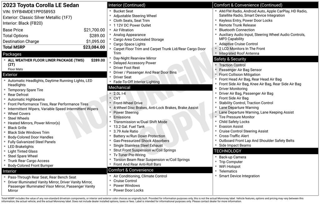 Certified 2023 Toyota Corolla LE FWD image 30