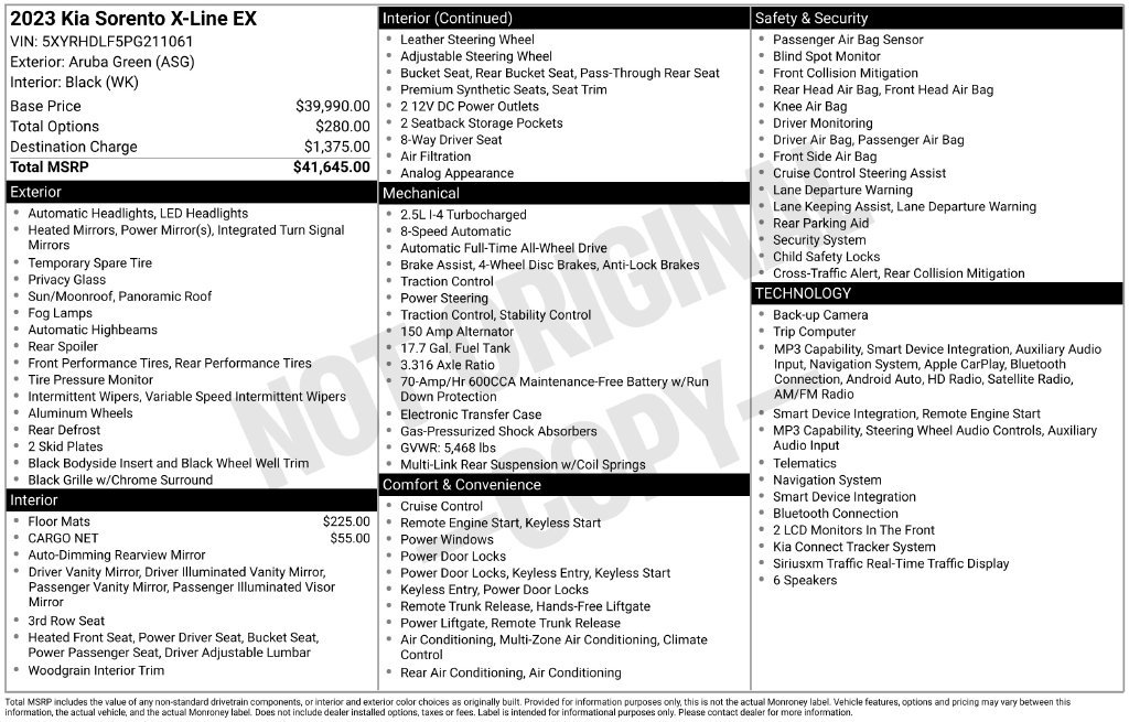 Certified 2023 Kia Sorento X-Line EX AWD/4WD image 6