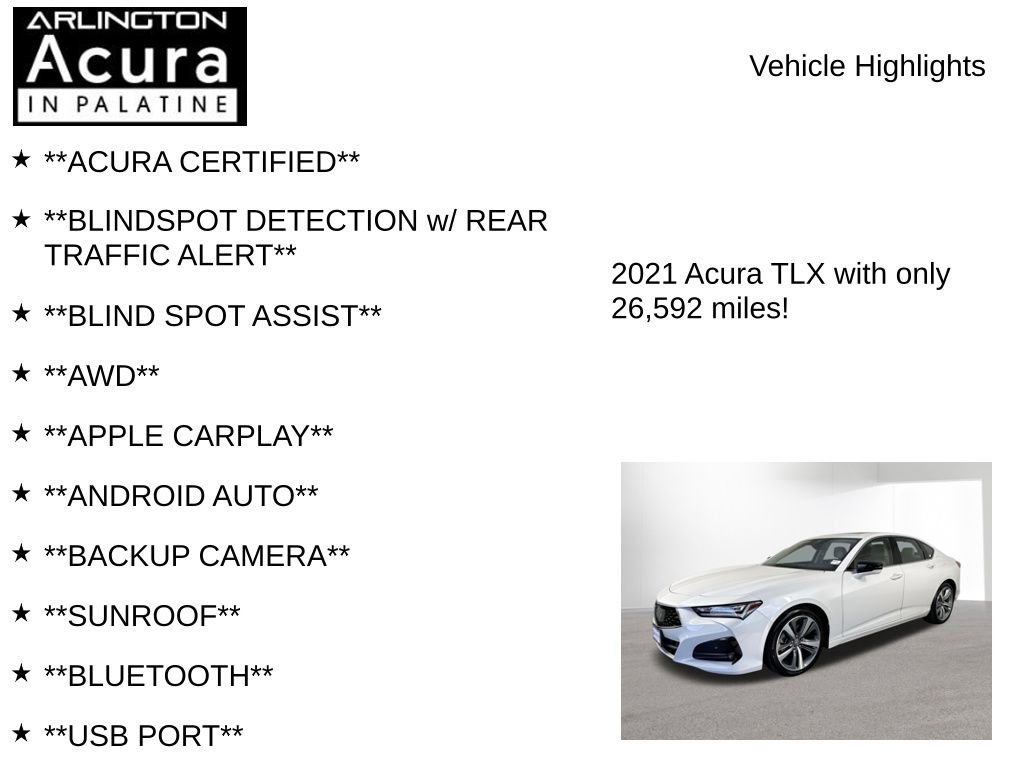 Certified 2021 Acura TLX SH-AWD w/ Advance Package image 7
