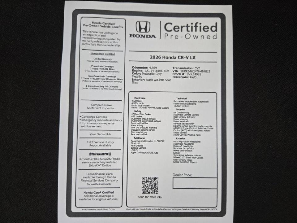 Certified 2026 Honda CR-V LX image 33