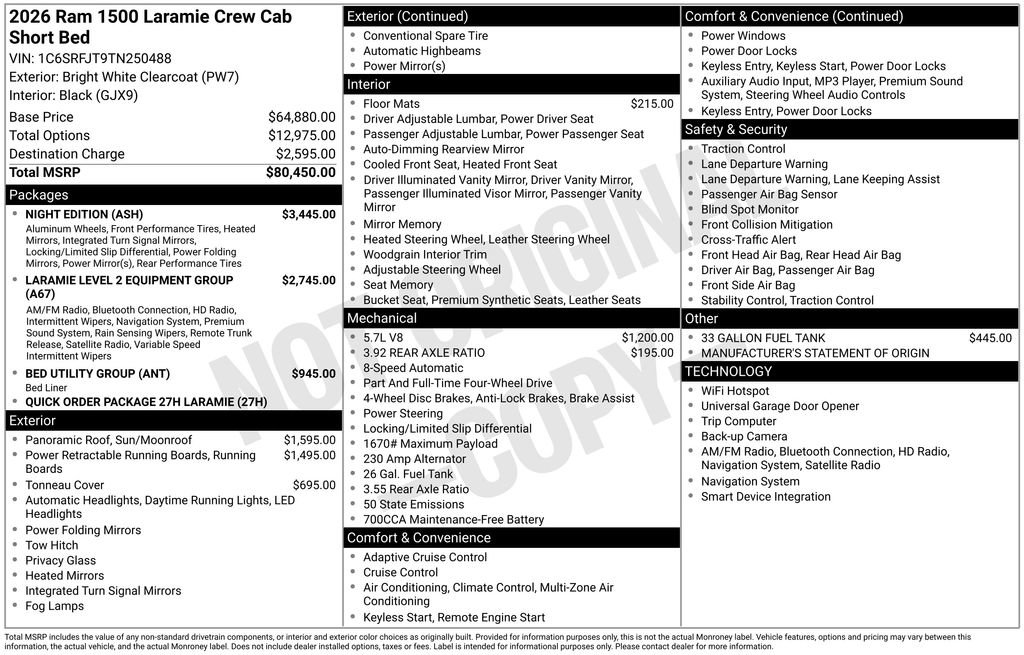 New 2026 RAM 1500 Laramie w/ Night Edition AWD/4WD image 25
