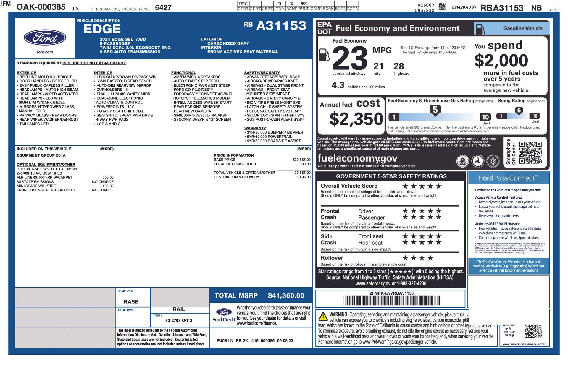 Used 2024 Ford Edge SEL image 31