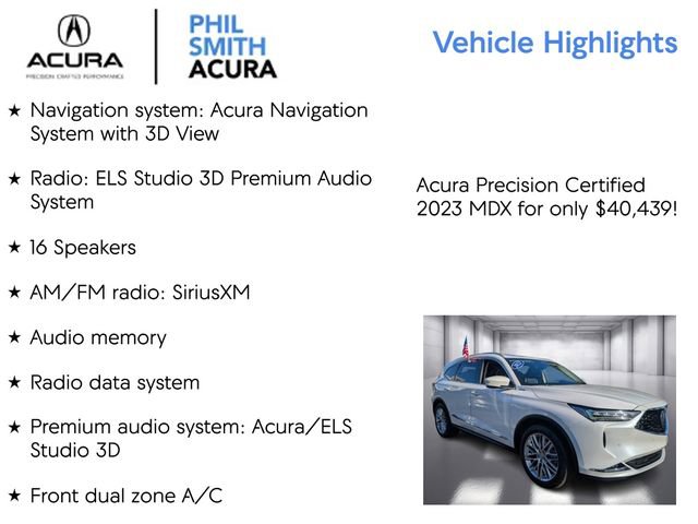 Certified 2023 Acura MDX SH-AWD w/ Advance Package image 5
