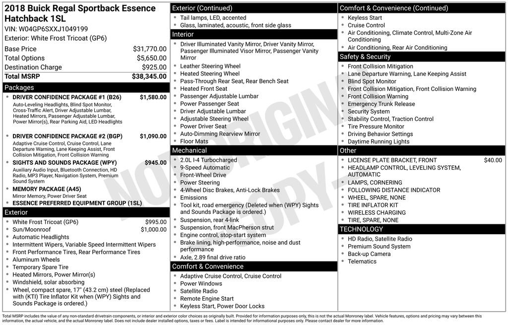 Used 2018 Buick Regal Essence w/ Driver Confidence Package #1 image 4