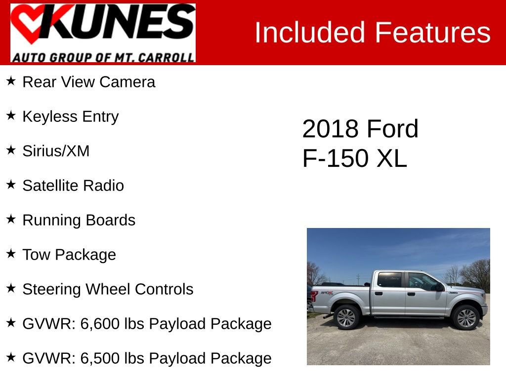 Used 2018 Ford F150 XL w/ Equipment Group 101A Mid AWD/4WD image 3