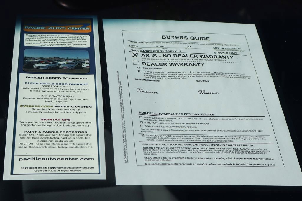 Used 2014 Toyota Tacoma 4x4 Double Cab w/ TRD Off-Road Package image 50