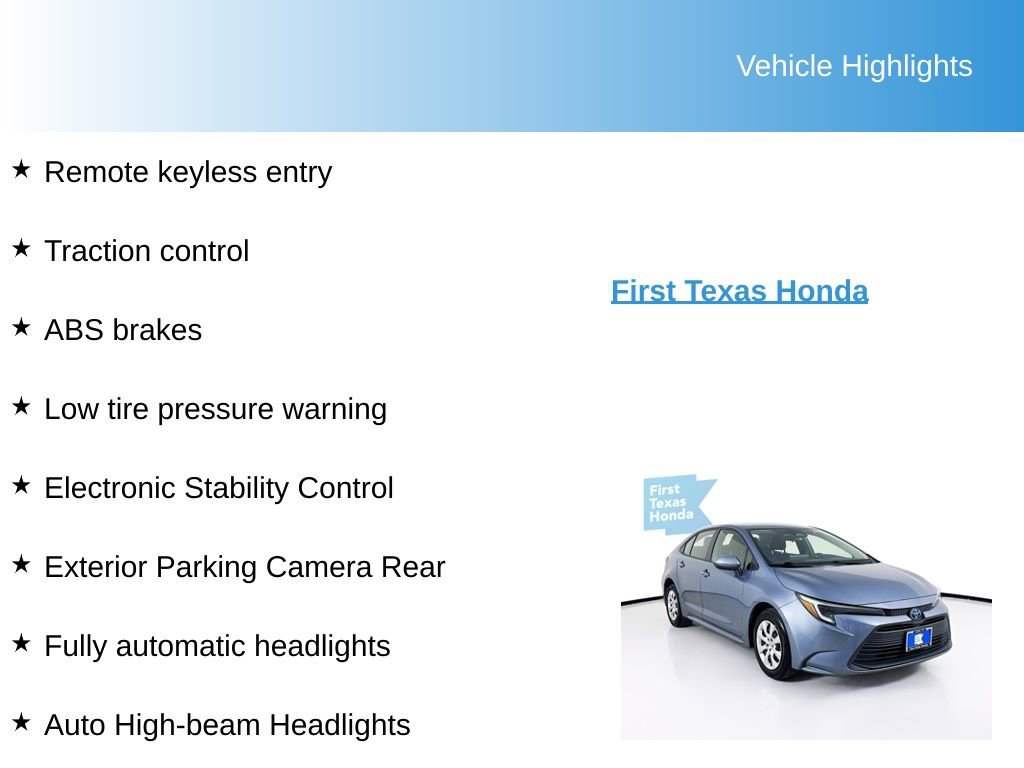 Used 2023 Toyota Corolla LE w/ Carpet Mat Package (TMS) FWD image 9