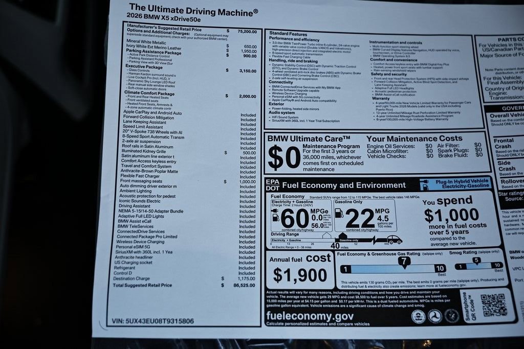 New 2026 BMW X5 xDrive50e w/ Executive Package image 41