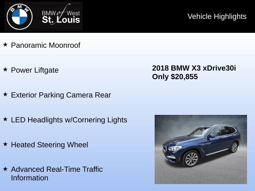 Used 2018 BMW X3 xDrive30i w/ Convenience Package image 16