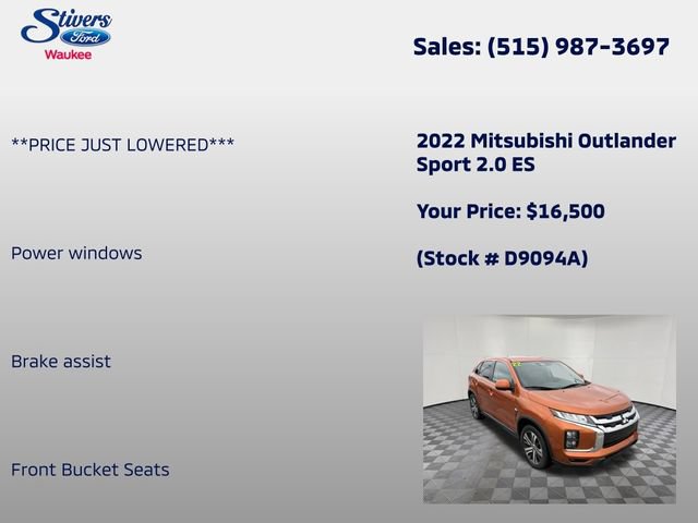 Used 2022 Mitsubishi Outlander Sport ES FWD image 8
