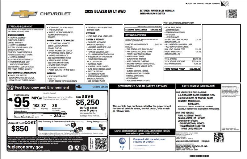 Used 2025 Chevrolet Blazer EV LT image 3