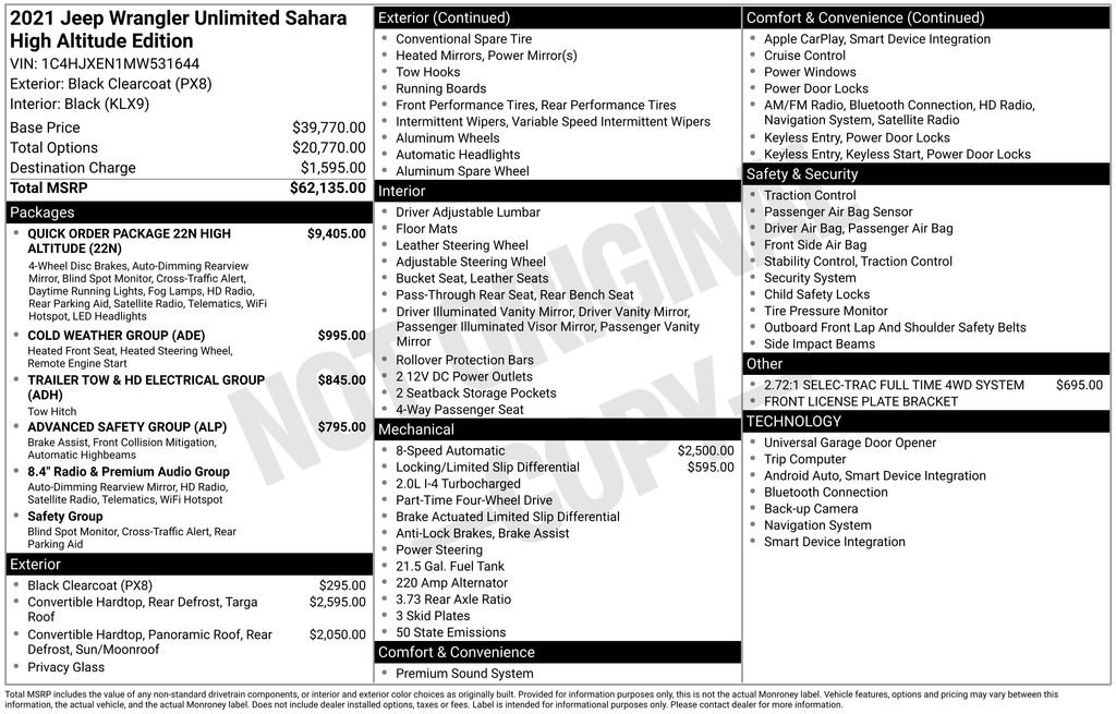 Used 2021 Jeep Wrangler Unlimited Sahara image 3