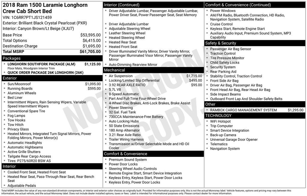 Used 2018 RAM 1500 Laramie Longhorn w/ Longhorn Southfork Package AWD/4WD image 24