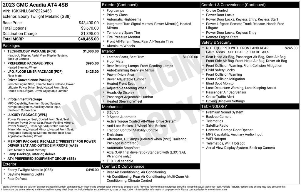 Certified 2023 GMC Acadia AT4 w/ Technology Package AWD/4WD image 33