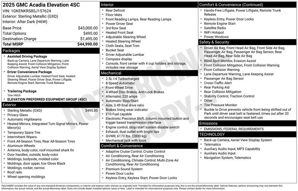 Used 2025 GMC Acadia Elevation image 12