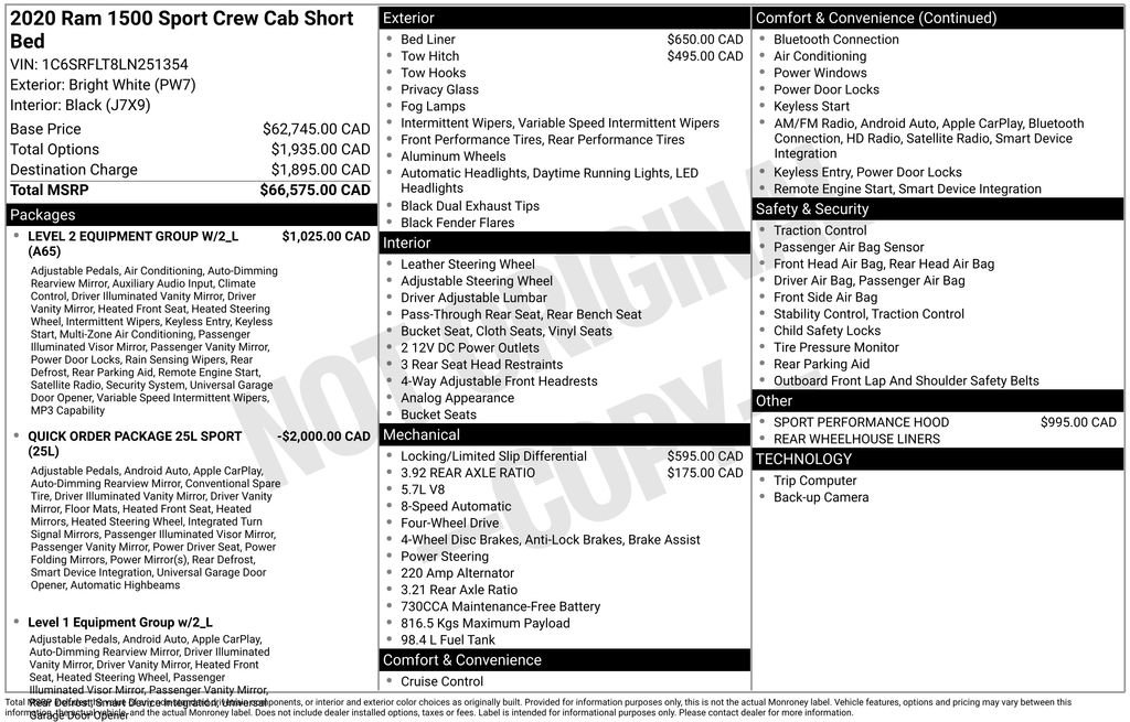 Used 2020 RAM 1500 Sport w/ Level 2 Equipment Goup w/2_L AWD/4WD image 2