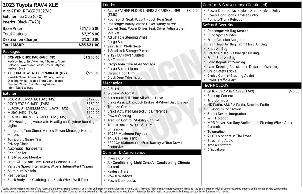 Used 2023 Toyota RAV4 XLE w/ Convenience Package AWD/4WD image 13