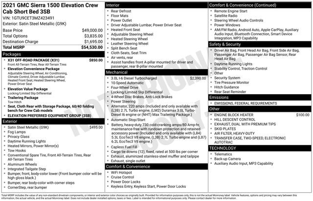 Used 2021 GMC Sierra 1500 Elevation w/ X31 Off-Road Package image 2