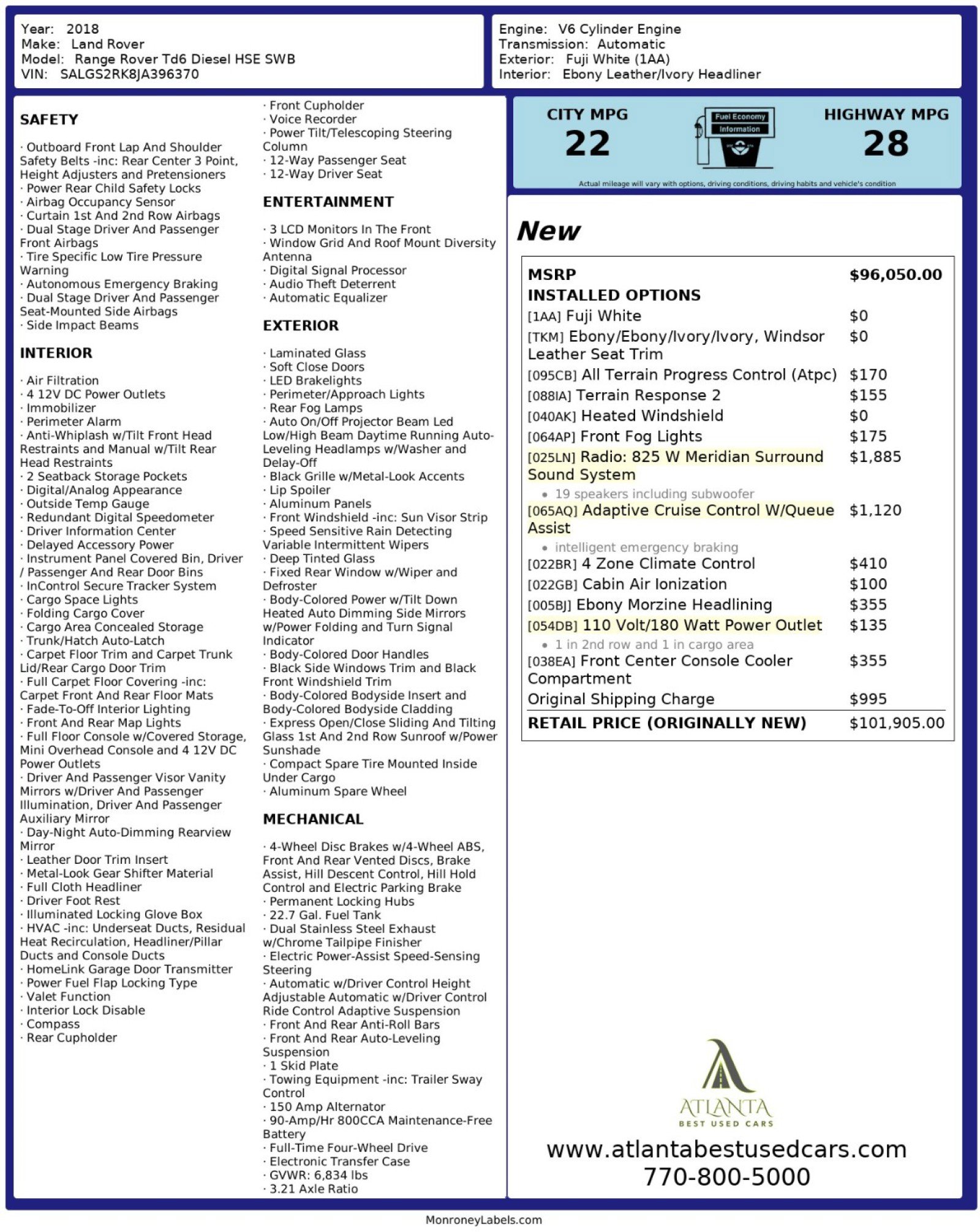 Used 2018 Land Rover Range Rover HSE image 63