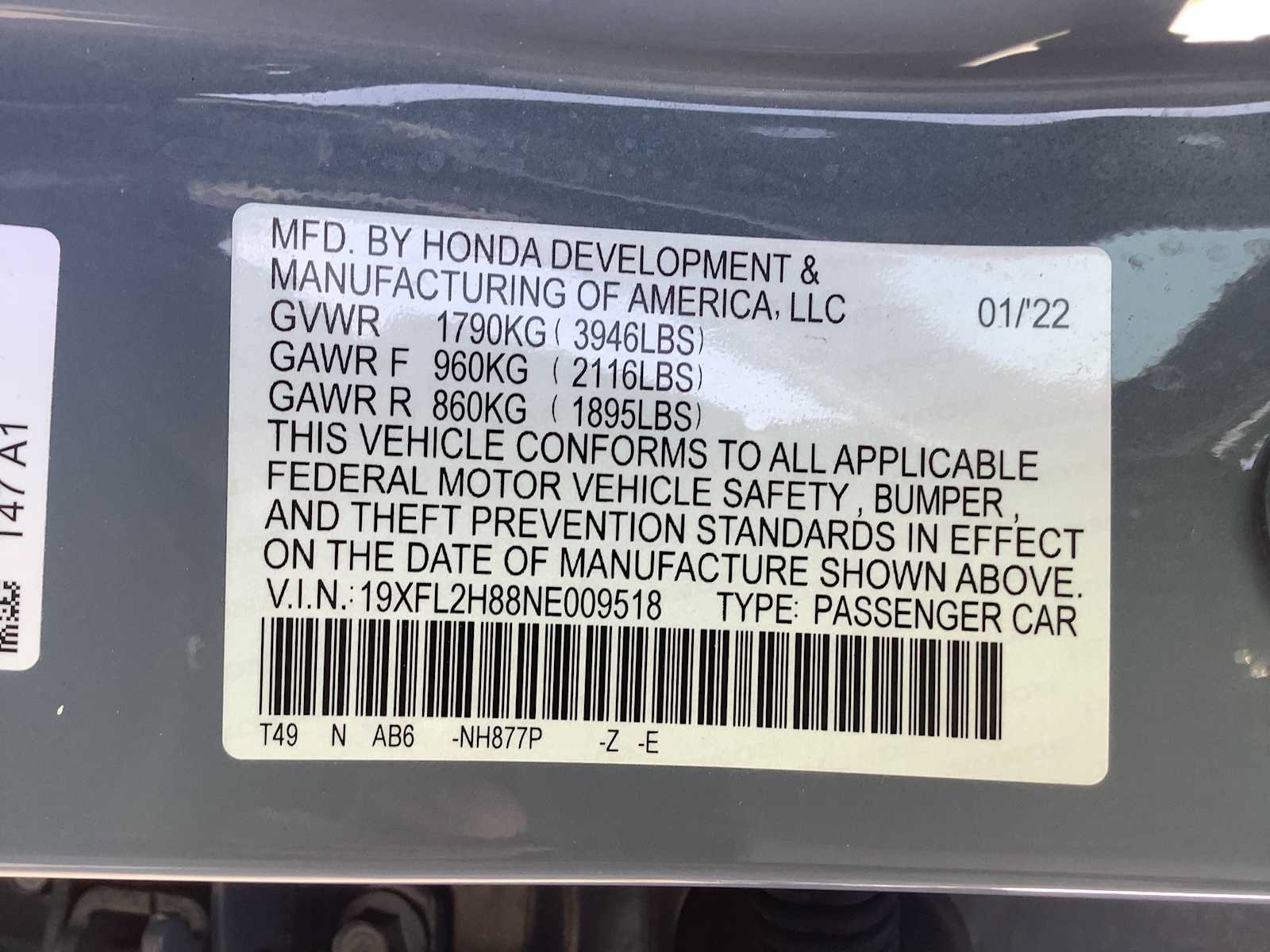 Certified 2022 Honda Civic Sport image 21