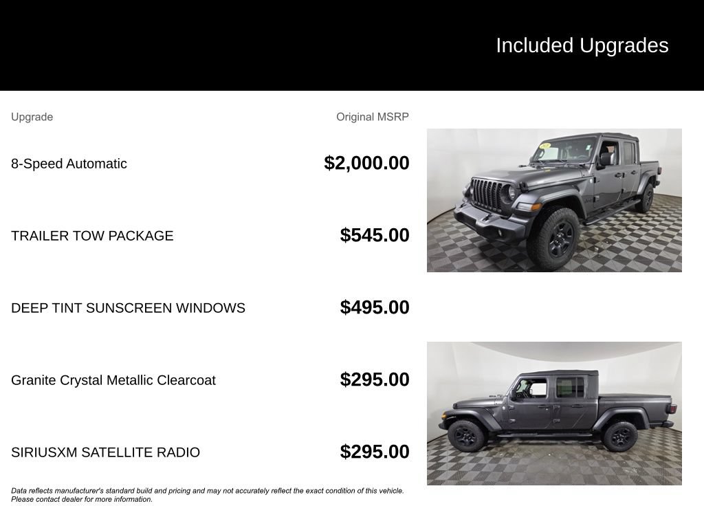 Used 2021 Jeep Gladiator Sport w/ Trailer Tow Package AWD/4WD image 6