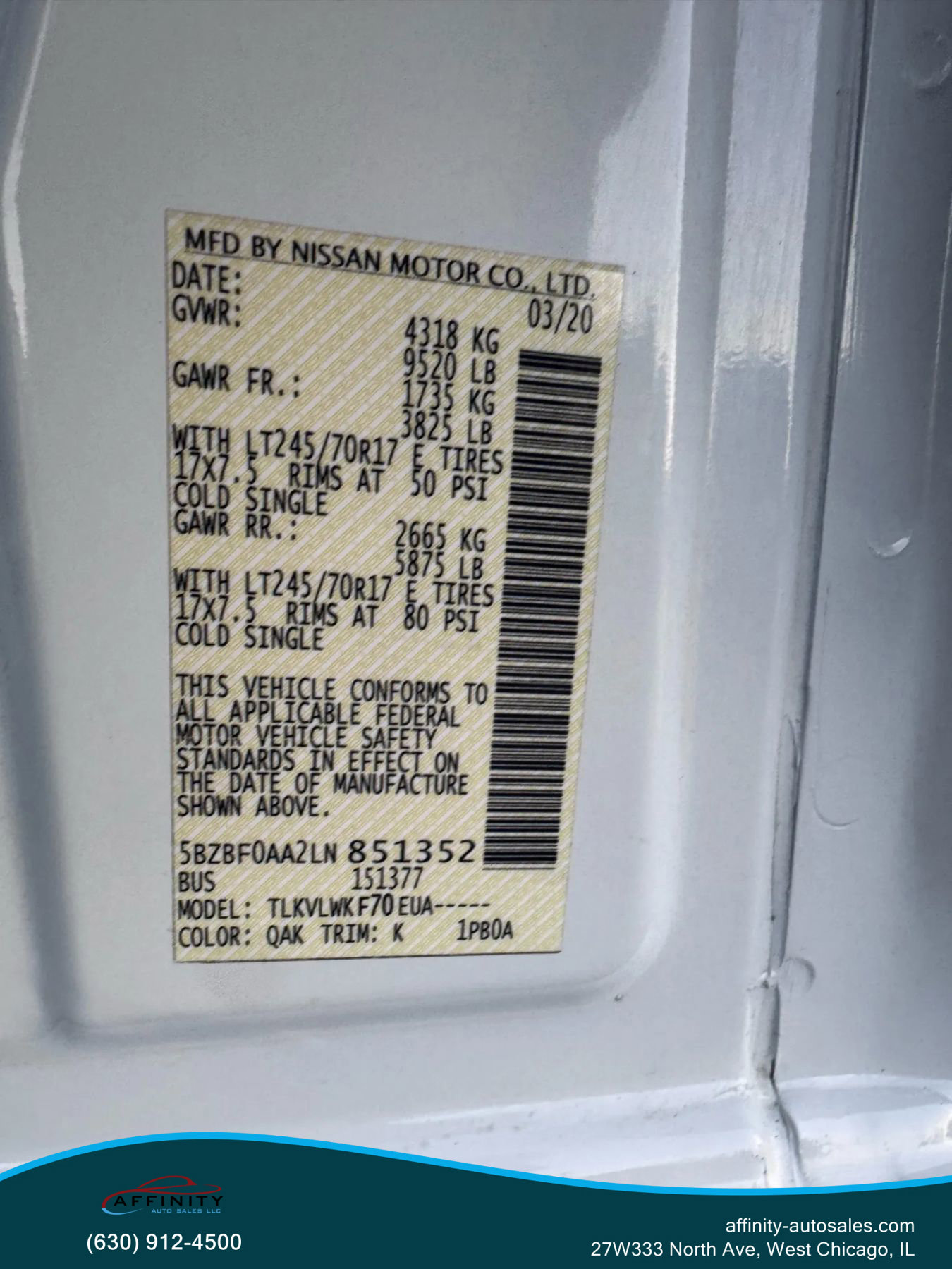 Used 2020 Nissan NV 3500 S image 31