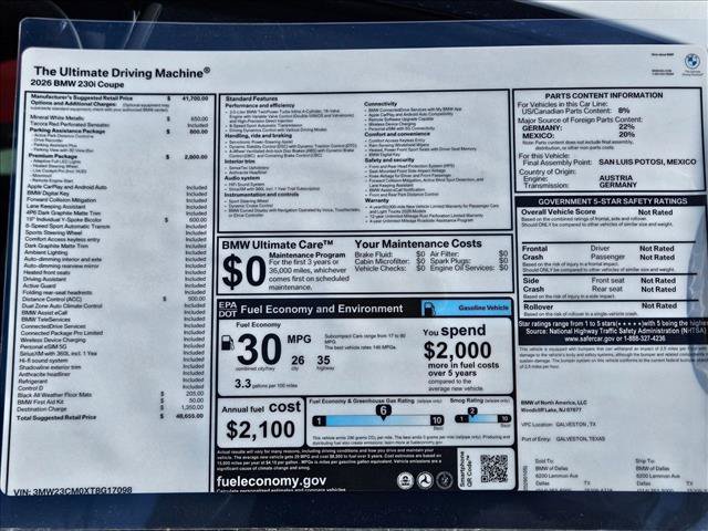 Used 2026 BMW 230i Coupe w/ Premium Package RWD image 17
