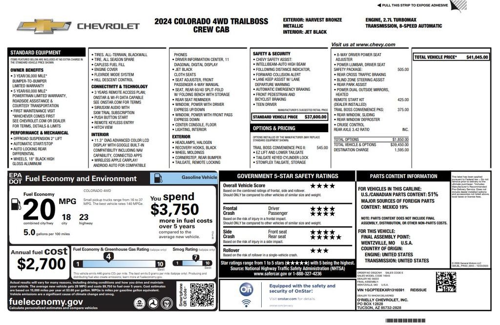 Used 2024 Chevrolet Colorado Trail Boss AWD/4WD image 3