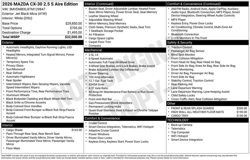 New 2026 MAZDA CX-30 Aire Edition AWD/4WD image 4