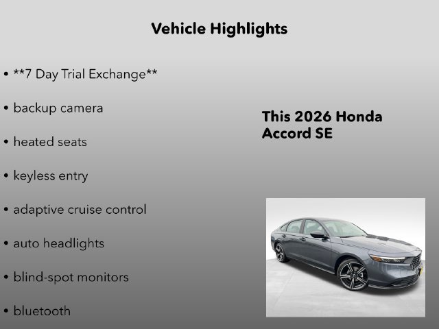 New 2026 Honda Accord SE image 5