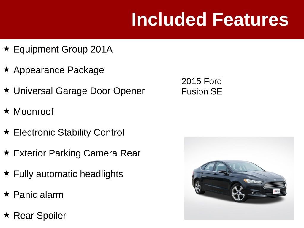 Used 2015 Ford Fusion SE w/ Equipment Group 201A FWD image 3