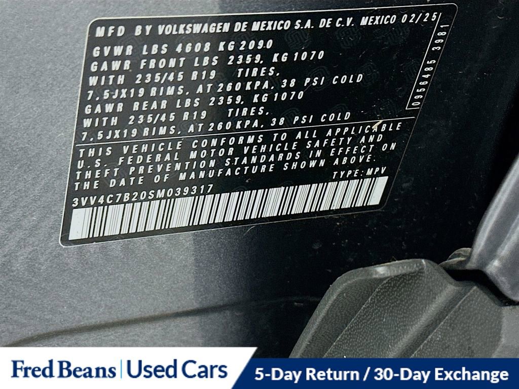 Certified 2025 Volkswagen Taos SEL w/ Black Wheel Plus Package image 34