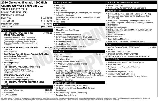 New 2026 Chevrolet Silverado 1500 High Country AWD/4WD image 30