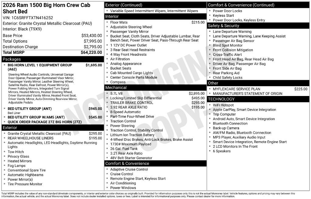 New 2026 RAM 1500 Big Horn AWD/4WD image 4