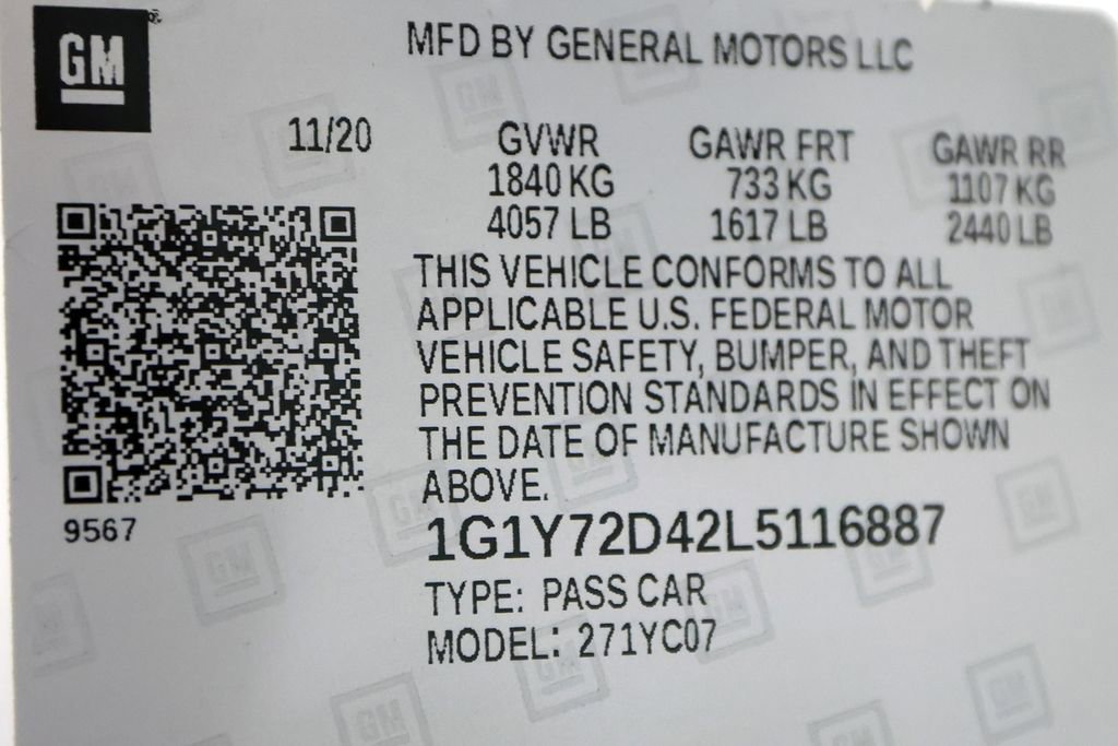 Used 2020 Chevrolet Corvette Stingray Preferred Cpe w/ 2LT Preferred Equipment Group image 57