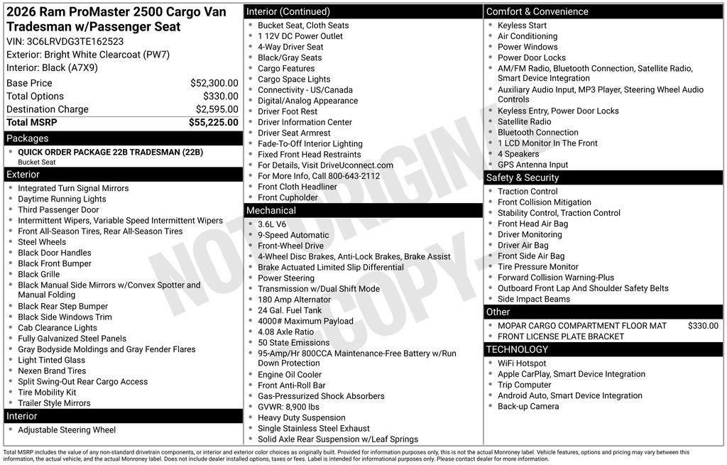 New 2026 RAM ProMaster 2500 FWD image 2