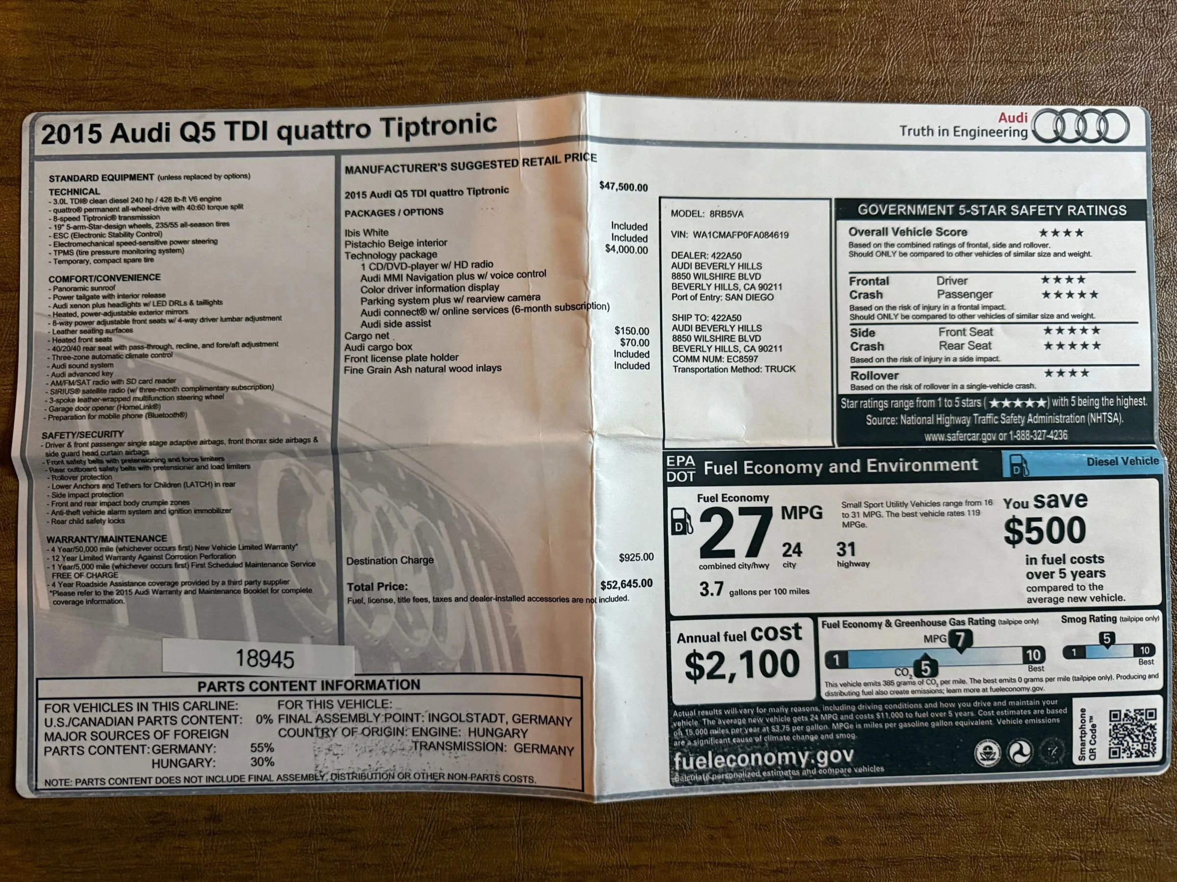 Used 2015 Audi Q5 TDI Premium Plus w/ Technology Package image 66