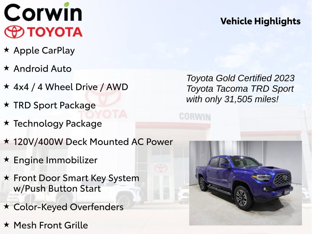 Certified 2023 Toyota Tacoma TRD Sport w/ Technology Package image 9