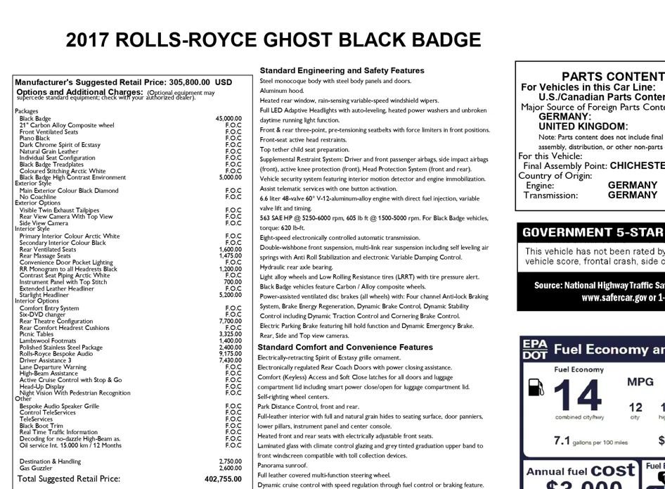Used 2017 Rolls-Royce Ghost Series II Sedan 4D image 9
