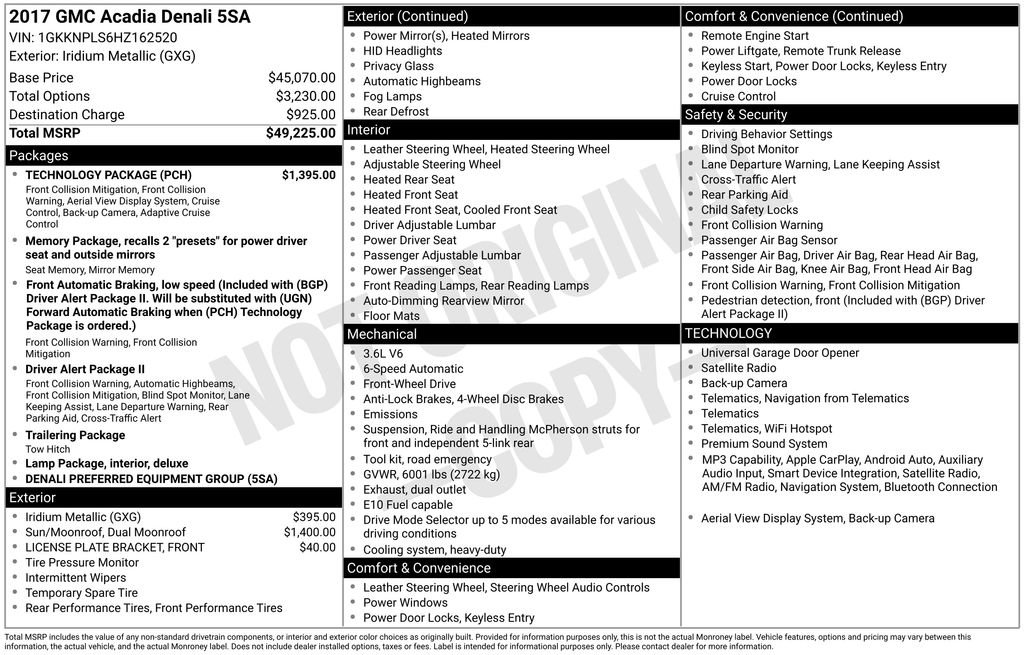 Used 2017 GMC Acadia Denali w/ Technology Package image 10