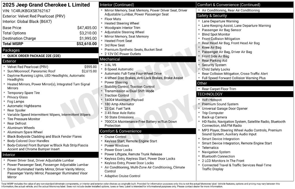 New 2025 Jeep Grand Cherokee L Limited AWD/4WD image 9