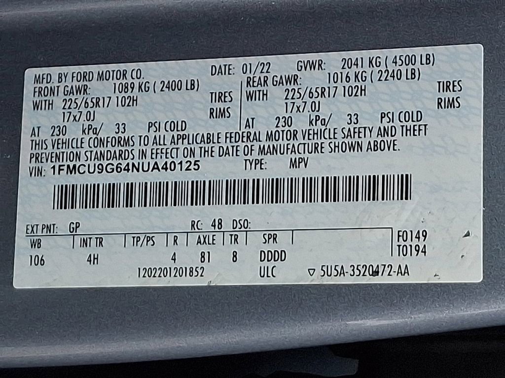 Used 2022 Ford Escape SE w/ Cold Weather Package image 28