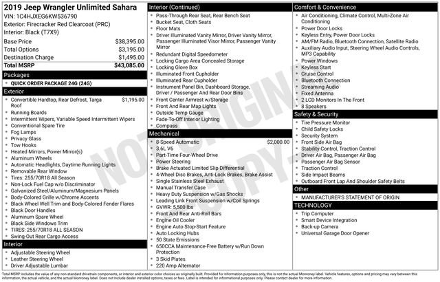 Used 2019 Jeep Wrangler Unlimited Sahara image 7