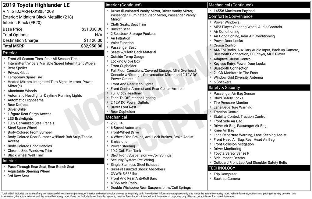 Used 2019 Toyota Highlander LE FWD image 27