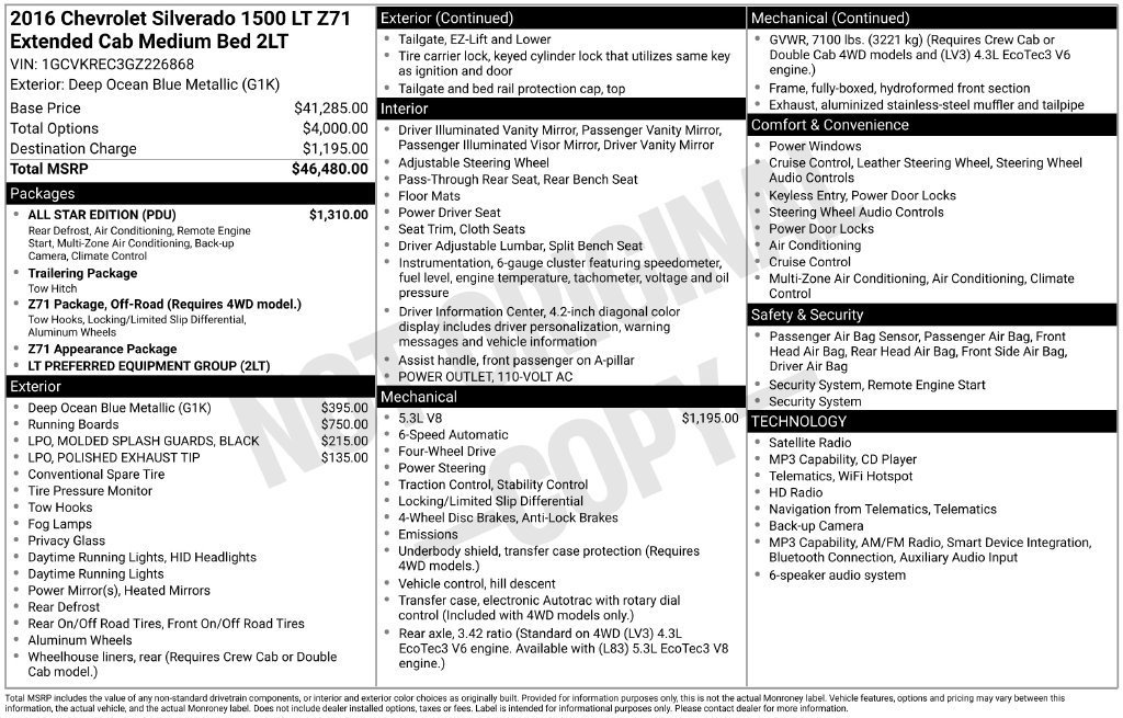 Certified 2016 Chevrolet Silverado 1500 LT w/ All Star Edition AWD/4WD image 5