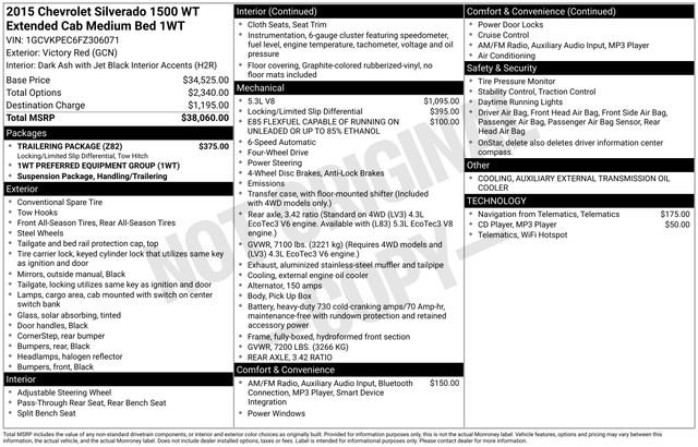 Used 2015 Chevrolet Silverado 1500 W/T w/ Trailering Package image 7