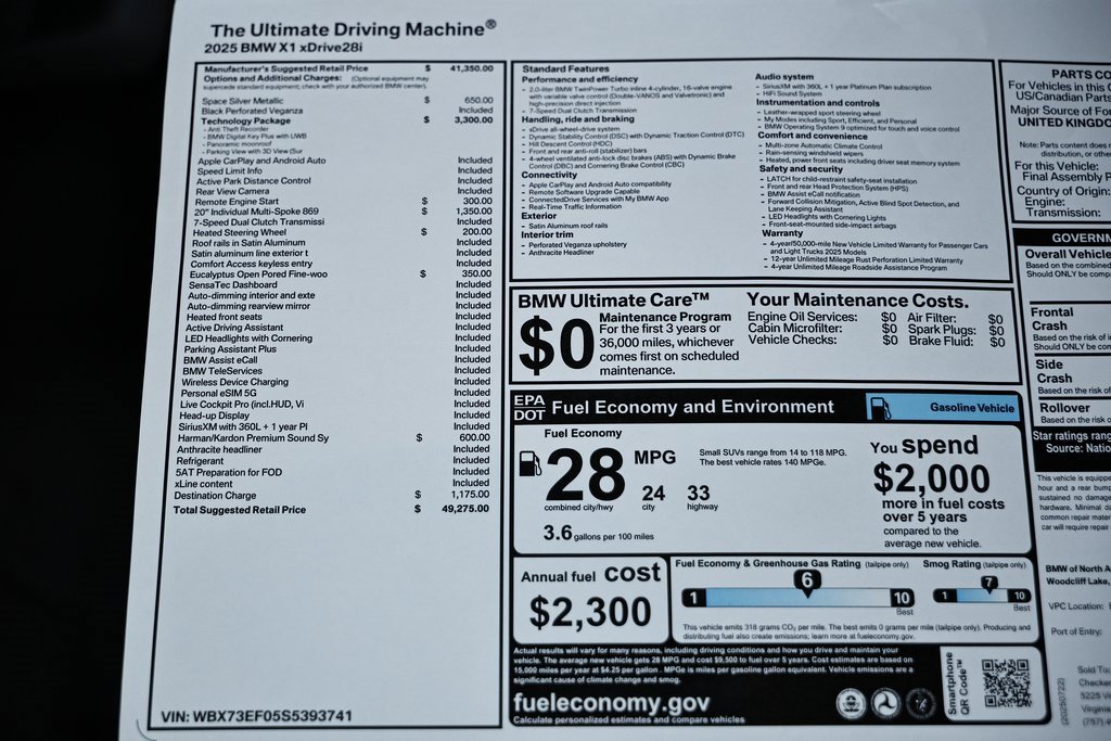 New 2025 BMW X1 xDrive28i w/ Technology Package image 38